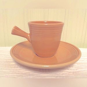 Fiesta Persimmon Demi Cup &
Saucer Set  Stick
Handle Vintage Fiestaware